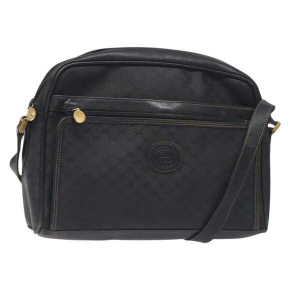 GUCCI Micro GG Supreme Shoulder Bag Pvc Black Gold 001 22 001 22 - Picture 1 of 16